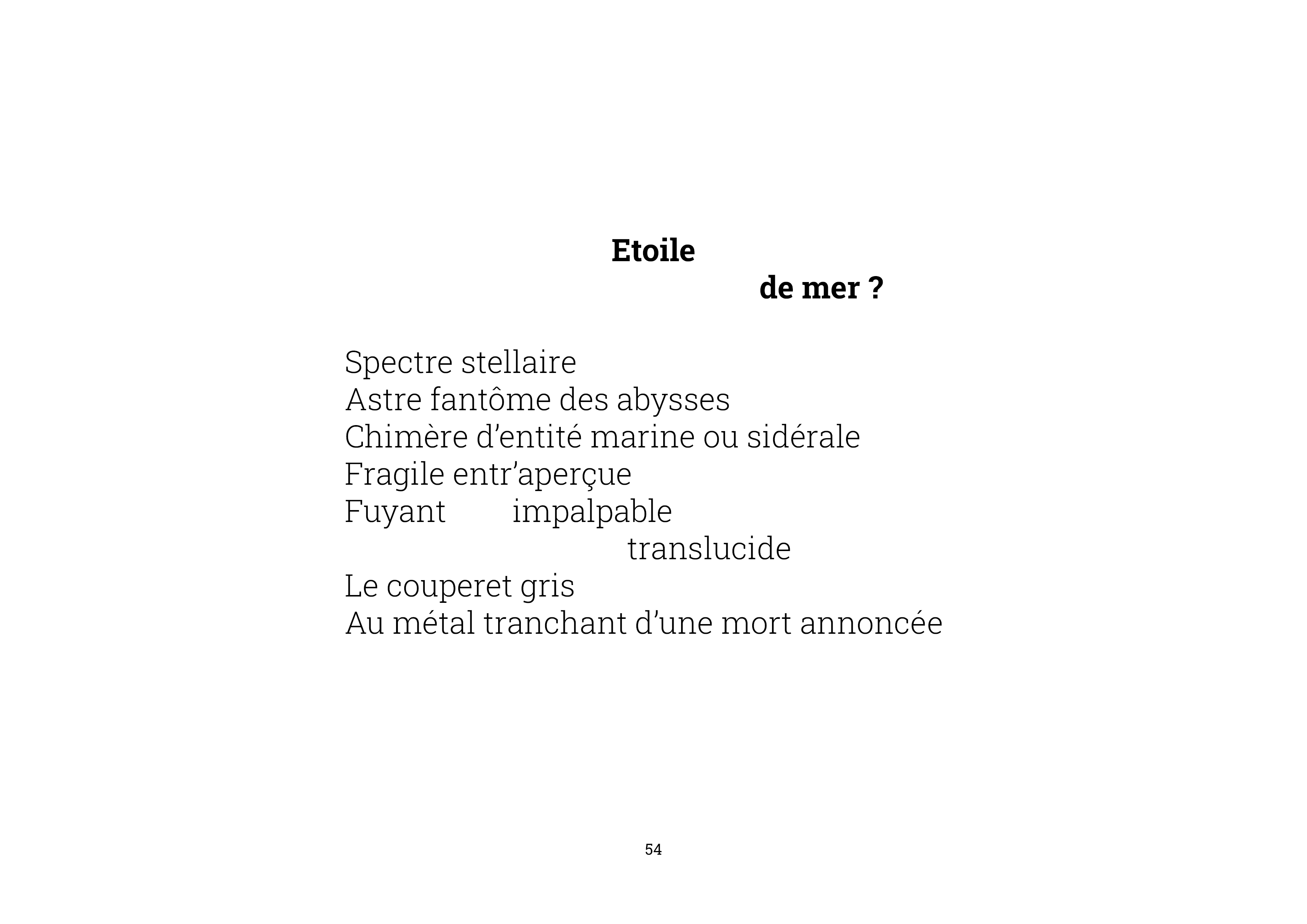 Etoile de mer - texte